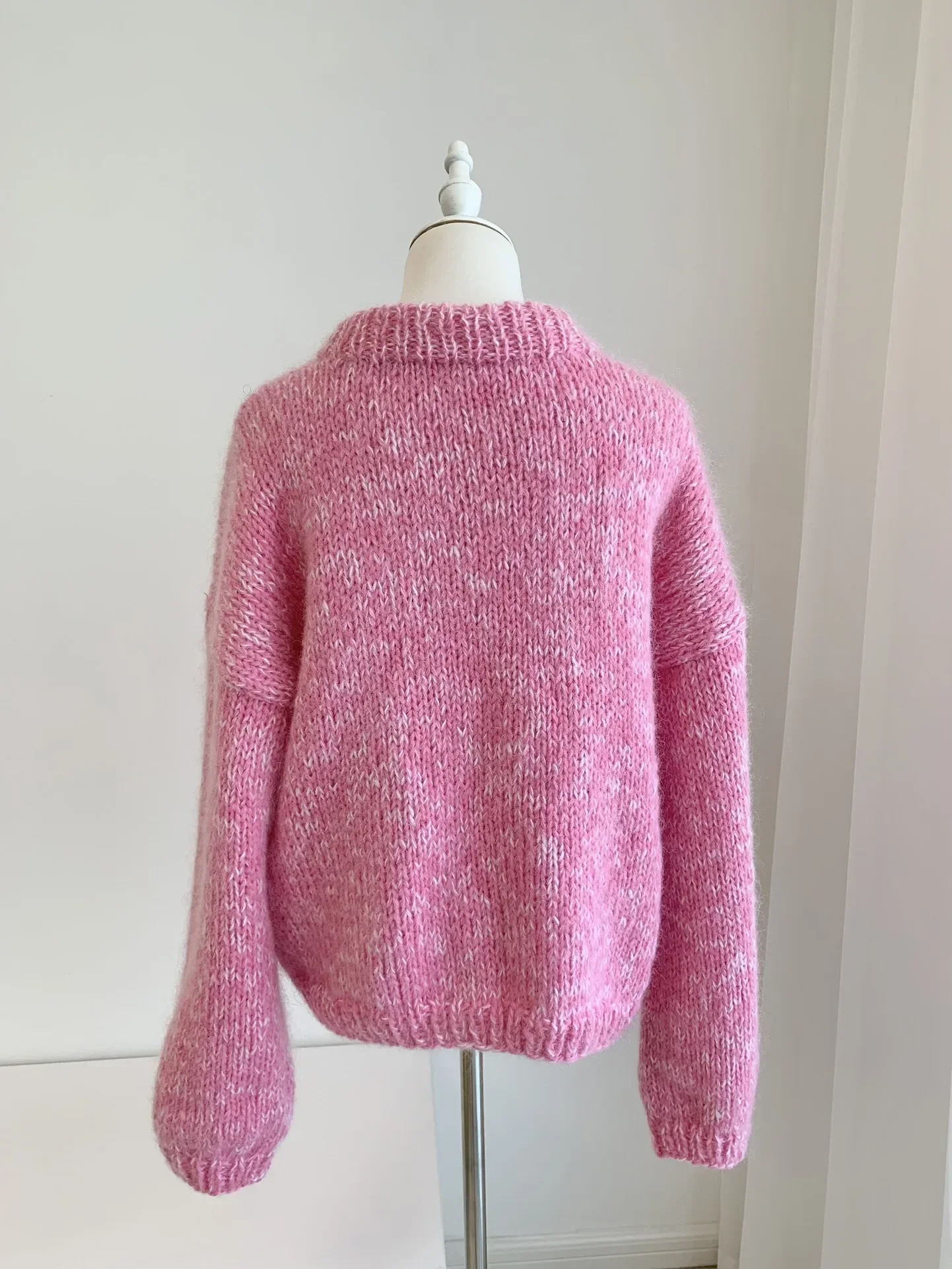 2023 Winter Handwork high quality Pink Long Sleeve Knit Sweater