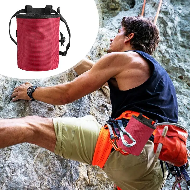 Gym Chalk Bag For Weightlifting Sports Drawstring Gym Bouldering Chalk Bag Non-Slip Design Fanny Pack For Rock Climbing