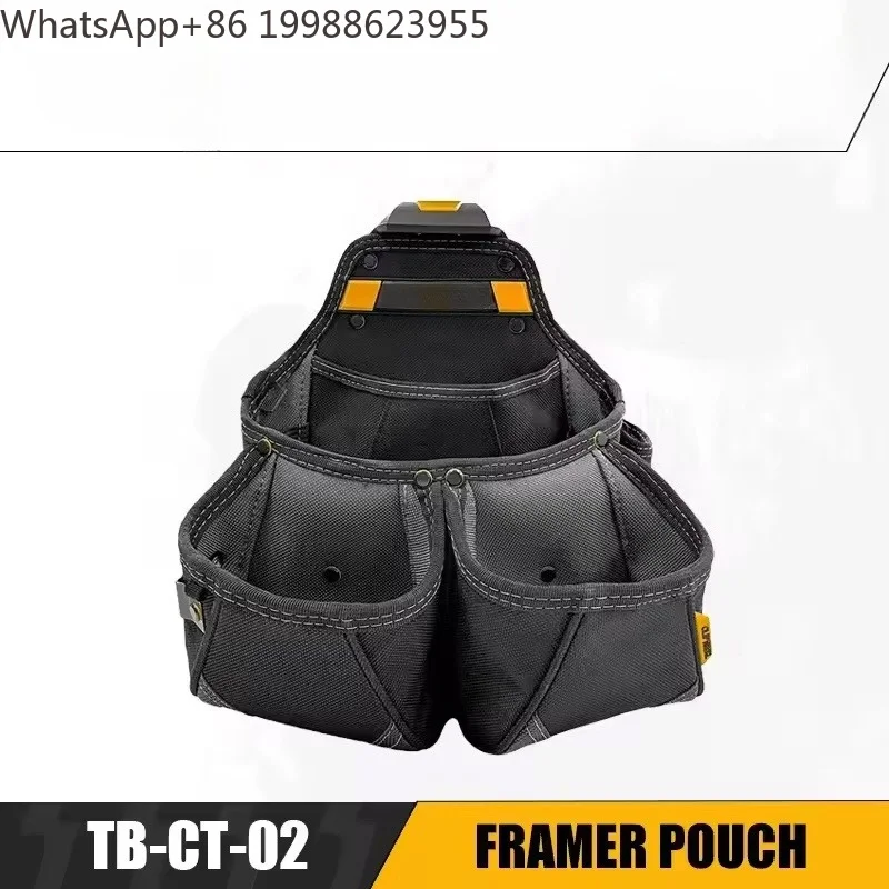 TB-CT-02 Framer Pouch Dual-pocket Multifunctional Tool Belt Pouch Hanging Hammer Carpenters/molders Storage Waist Bag