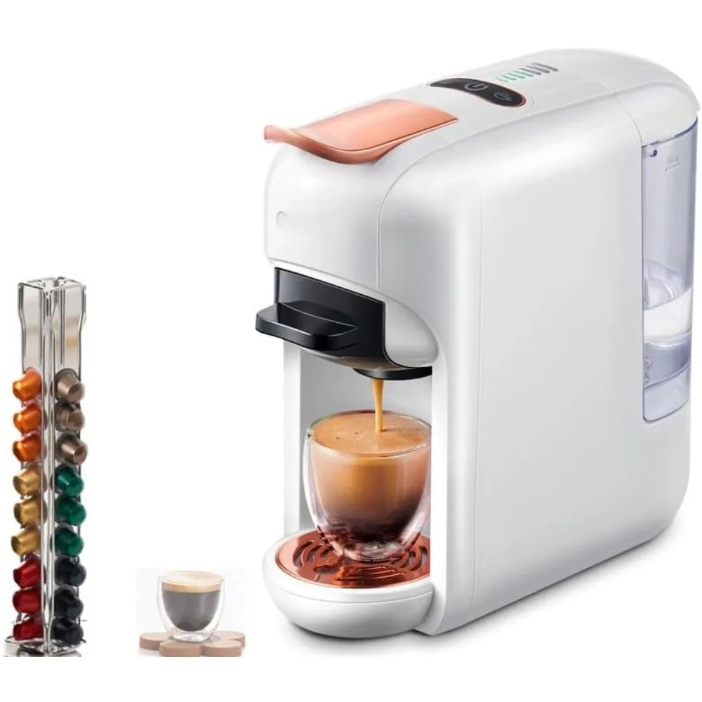 

Кофемашина 5-в-1, капсульная кофемашина, 7-скоростная регулировка уровня воды, переключение горячей и холодной воды, экстракция высокого давления 19 бар