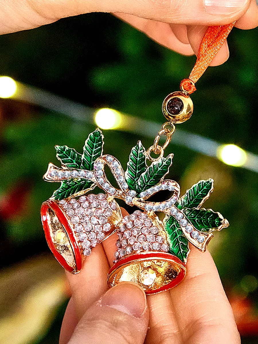 Custom Projection Ornament, Personalized Photo Ornament, Bell-Shaped Christmas Gift, Memorial Gifts For Family, Couples, Friends