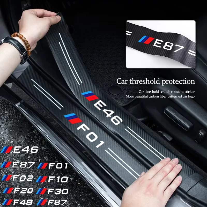 Car Rear Door Sill Trunk Bumper Guard Anti Scratch Decals Stickers for BMW E30 E34 E36 E46 E52 E53 E60 E62 E70 E84 E87 E90 E91