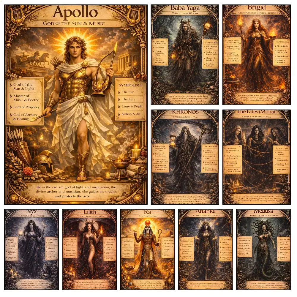 Greek Mythology Goddesses Wall Art Poster Waterproof HD Modern Peel And Stick Wall Decor Living Room Dorm Garage
