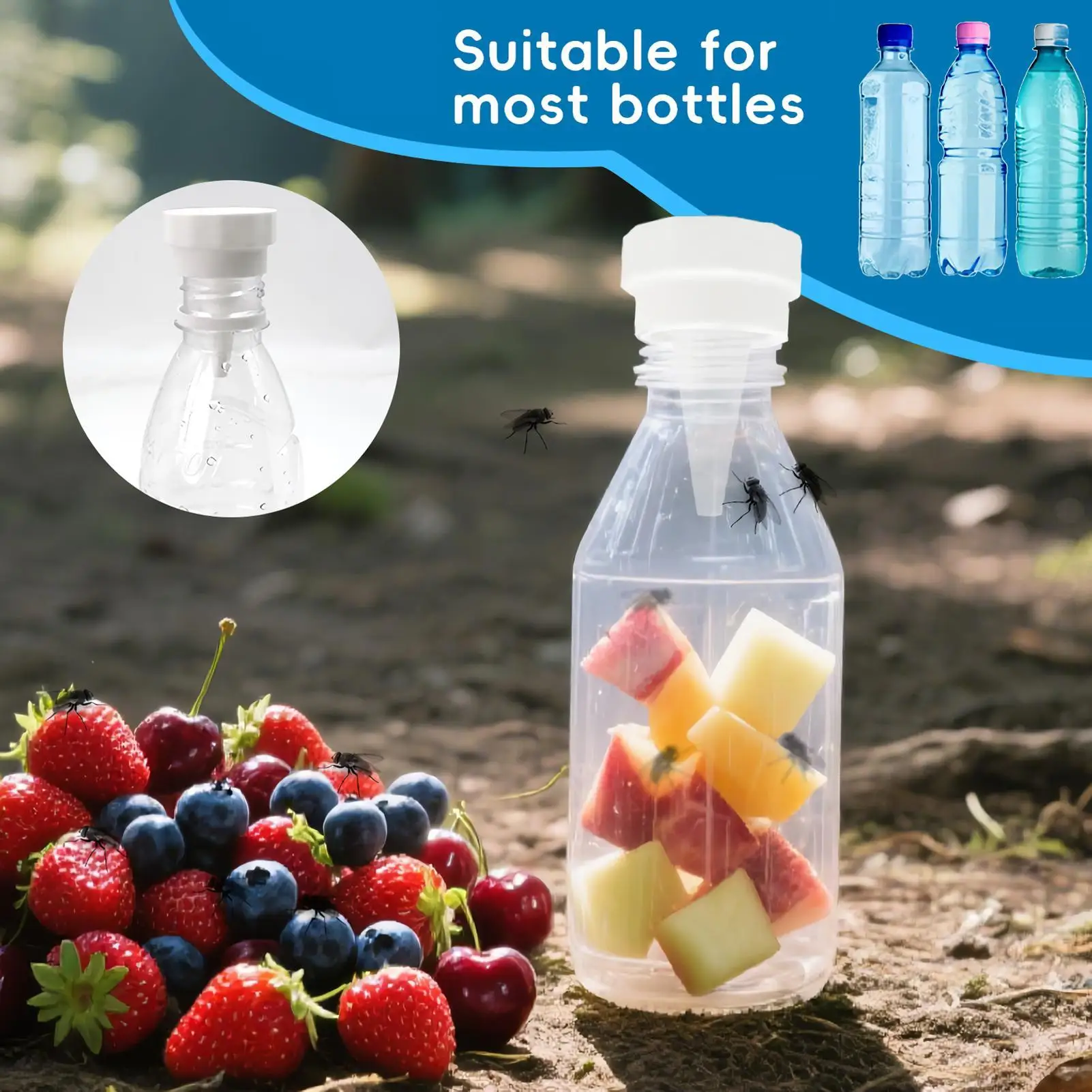 

Fruit Fly Traps For Indoors Kitchen Fly Control Catcher Reusable Small Gnat Catcher For Indoor Outdoor Kitchen Bedroom Garage