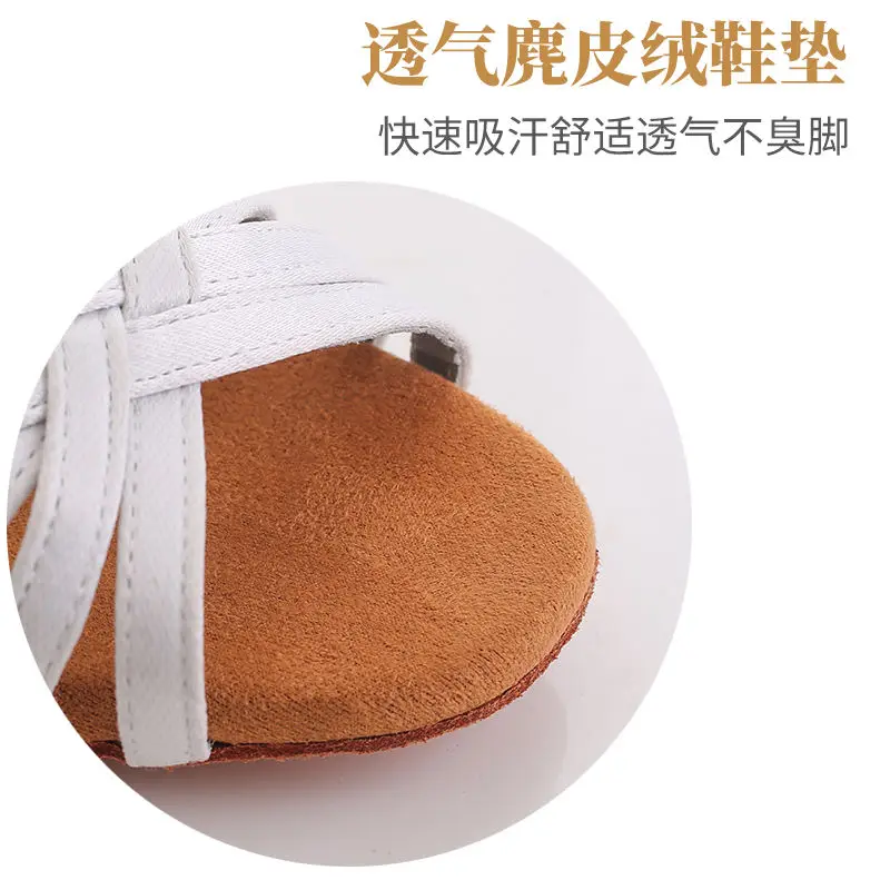 Nuevos zapatos de baile latino para niñas, zapatos de baile de salón Salsa, sandalias de Salsa de Tango para niños de tacón bajo, zapatos de baile para damas