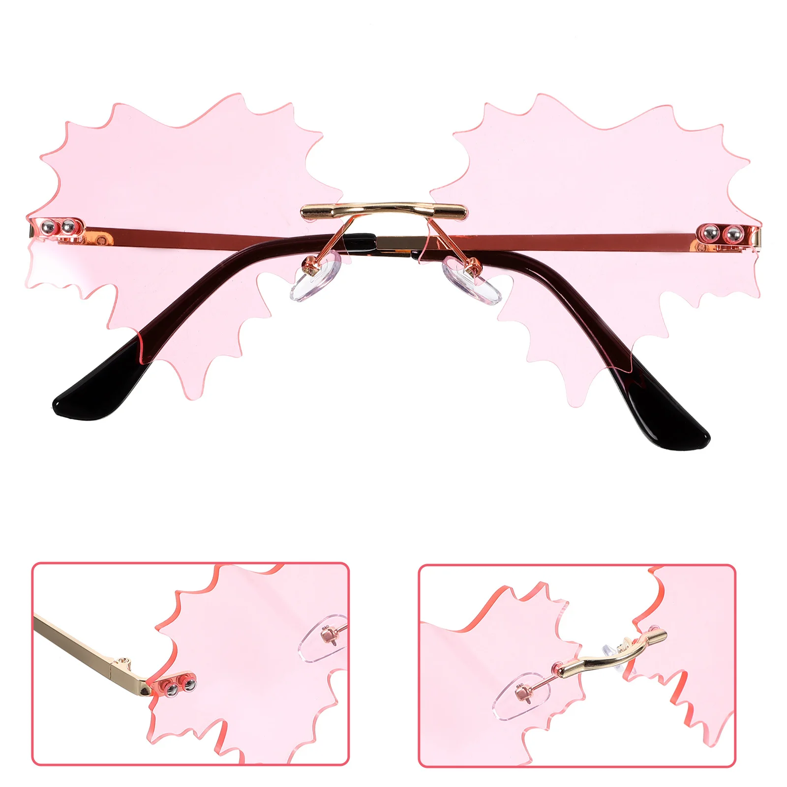 

Leaf Sunglasses Fashion for Women Novelty Cute Metal Rack Fun Funny Woman Fancy Dress