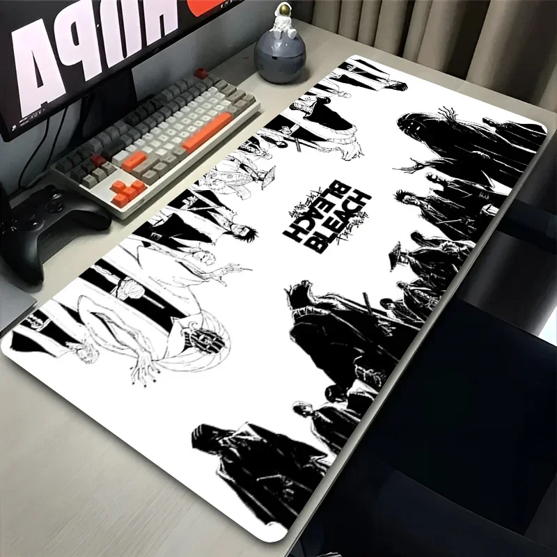 

2025900X450 Extended Leather Desk Mat Laptop Black And White Keyboard Rugged Large BLEACH Mouse Pad PC Japan Anime Gamer Cabinet