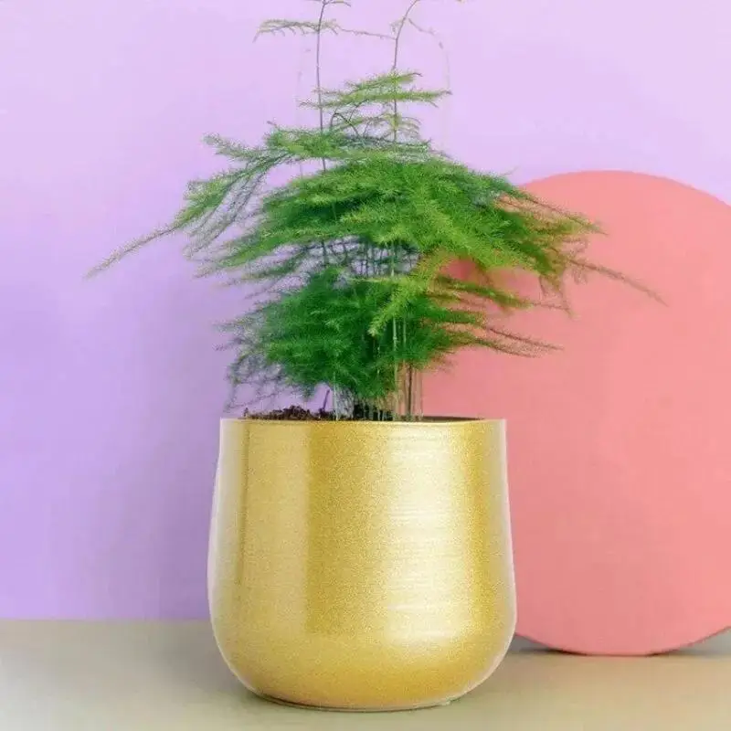 2026 Modern Metal Crafts Pot Short Hgih Mouth Flower Pot Plant Pot Vase Planter Sturdy Luxury Planter Container For Garden House