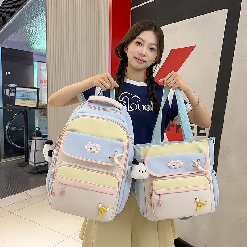 

New Cute Korean Version Nylon Floral Backpack School Flower Fashion Backpack Junior High School Backpack Travel Bag Highcapacity