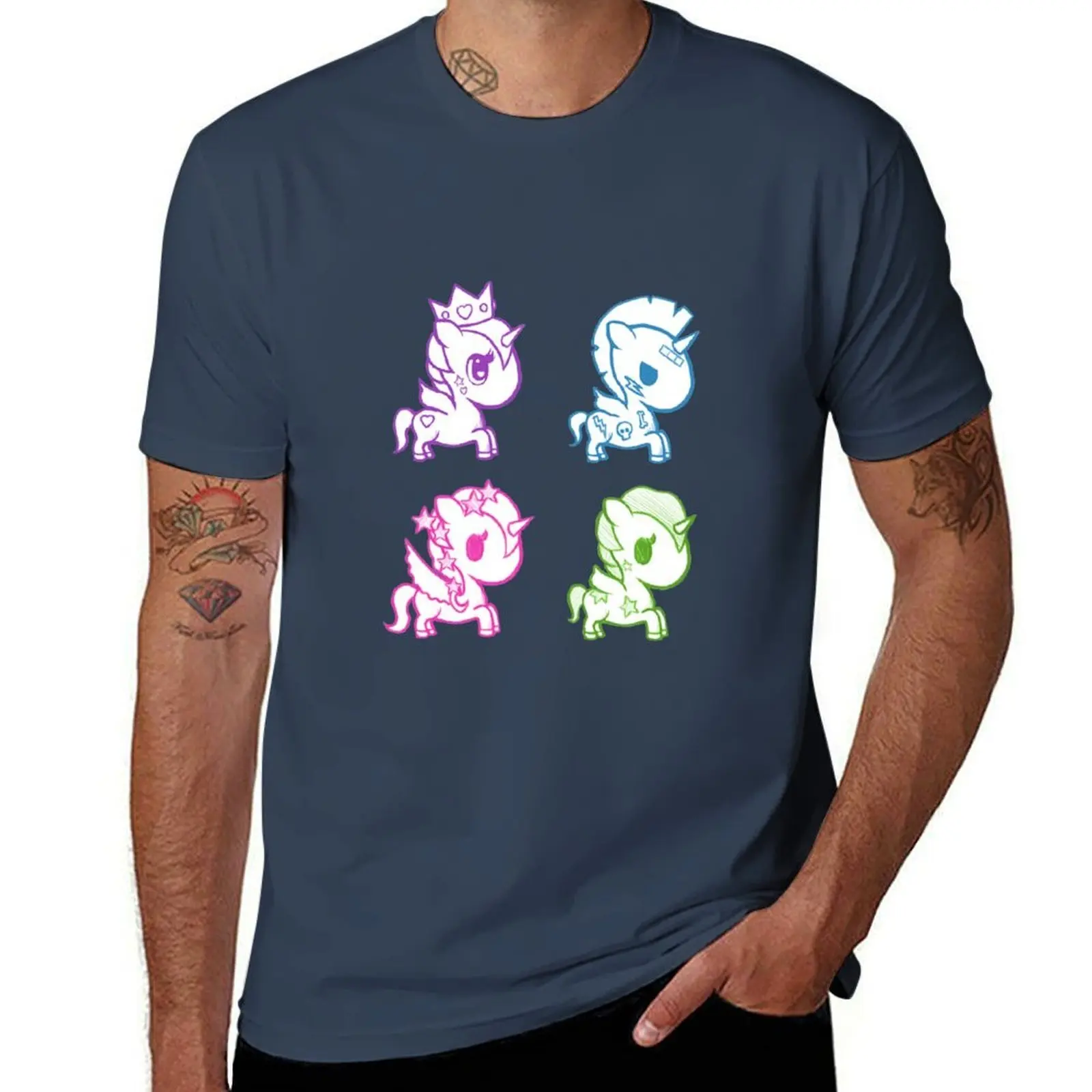 

stickers cute unicorn sketch Tokidoki T-Shirt Quick Dry Travel T-Shirt