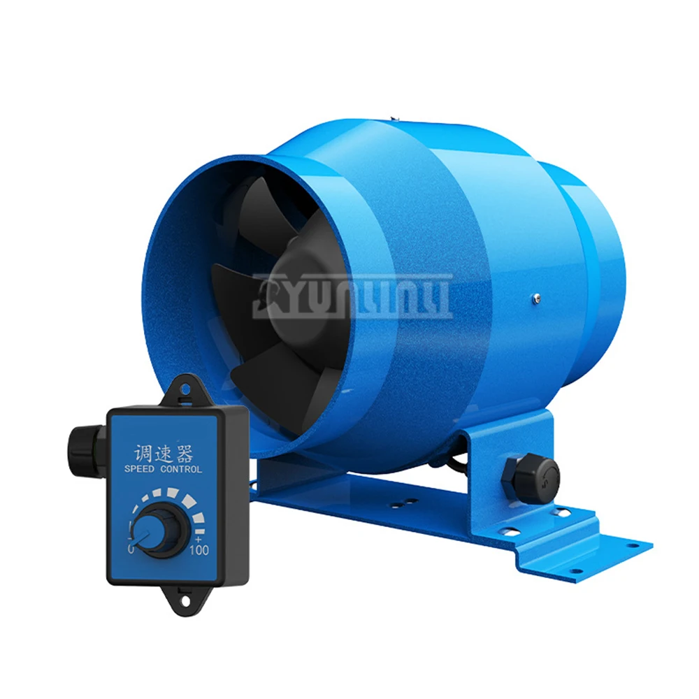 

4 in 18W Round Duct Fan Inclined Flow Booster Duct Fan Aluminum Frame Cooling Exhaust Fan Smoke Exhaust Duct Fan Speed Adjust