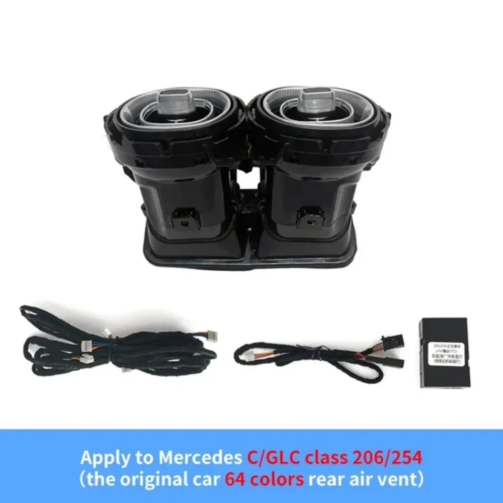 

64-Color LED Turbine Ambient Light for Mercedes GLC300 GLC350, Rear AC Vent Upgrade for C/GLC-Class W206 X254