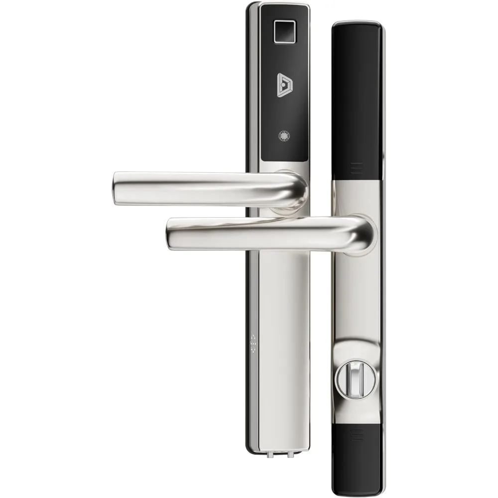 مقبض باب ذكي بدون مفتاح لأمن المنزل، والتحكم في التطبيقات، وبطاقة المفاتيح، وقفل/فتح عن بعد (كروم ساتان) #1