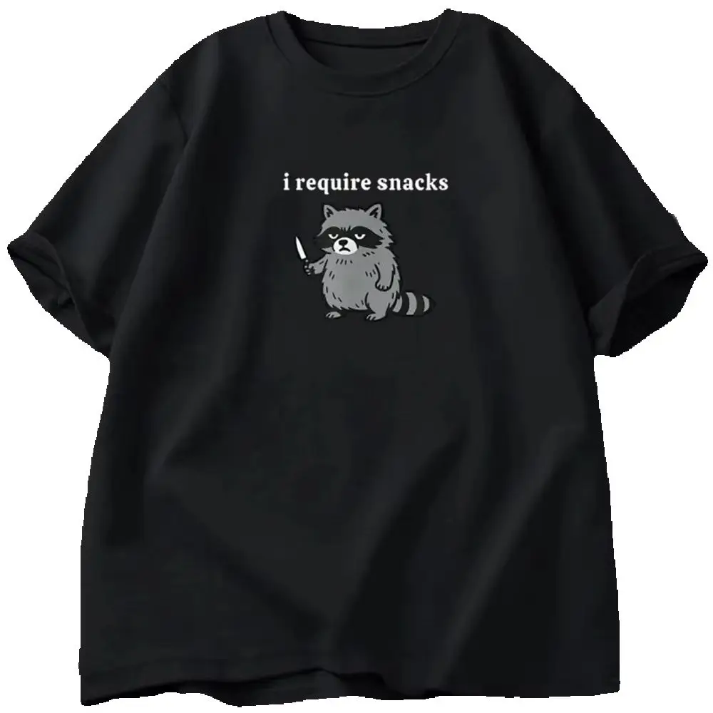 Danqiyoyo Tee Shirt Homme Graphic T-Shirts man Tshirt for mens Ropa Hombre I Require Snacks Camisetas 27325
