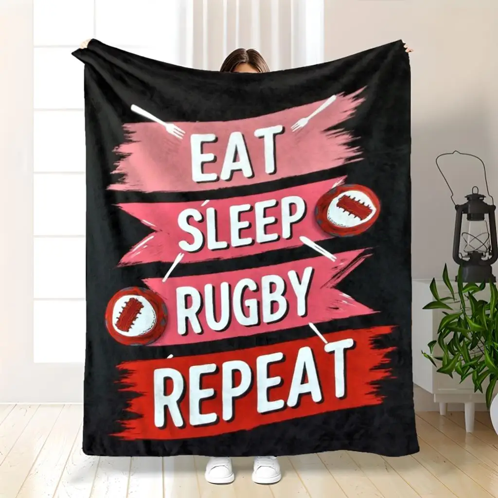 Rugby Lover Blanket Throw 150x200cm Giant Fleece Cozy Blanket Gift for Men Women Sports Comfort Home Decor