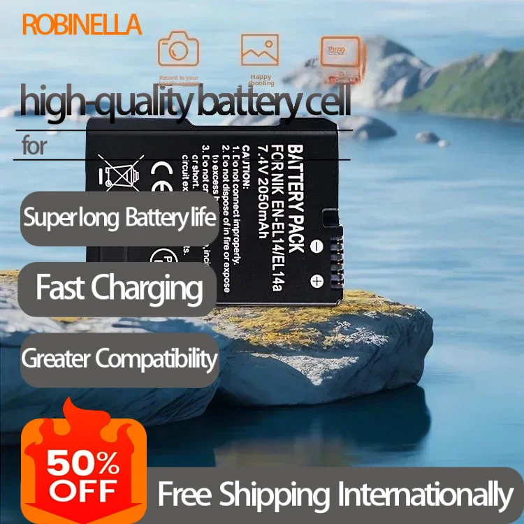 2050mAh EN-EL14 EN-EL14A Rechargeable Battery Replacement for Nikon D3100 D3200 D3300 D5100 D5200 D5300 D7000 D7100 D7700