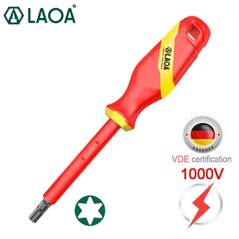 LAOA VDE Insulated Plum Blossom Screwdriver 1000V Electrician Specific Hard Voltage Resistant Tool Household Screwdriver