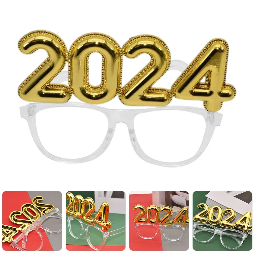 

2024 Number Eyeglasses Supplies Photo Props Funny New Year Festival Glasses Wear 2024 Eyeglasses