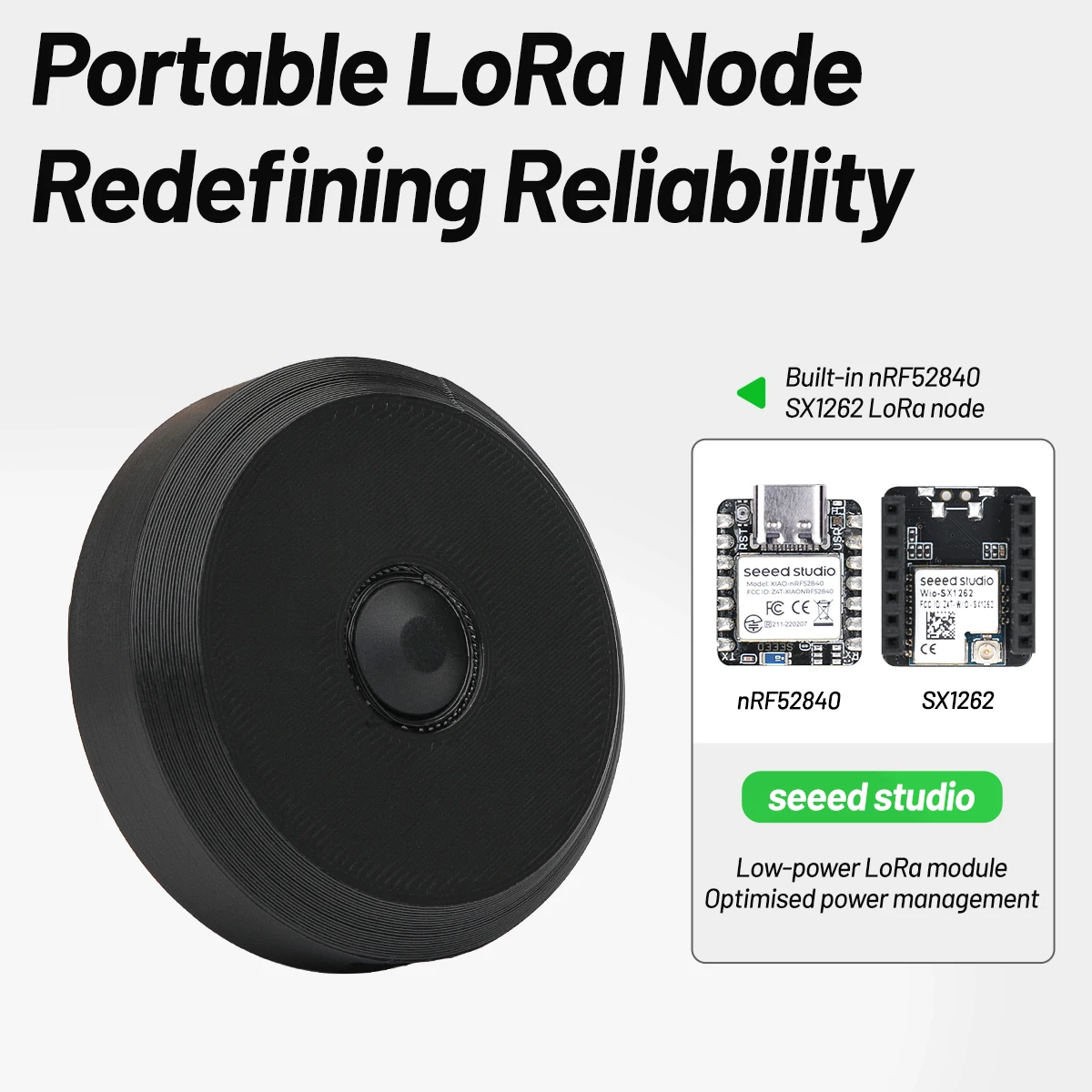 SR2 Portable LoRa Mesh Node 868&915MHz 3D Print Case with Seeedstudio Xiao nRF52840+Wio sx1262 Built in 500mAh Battery