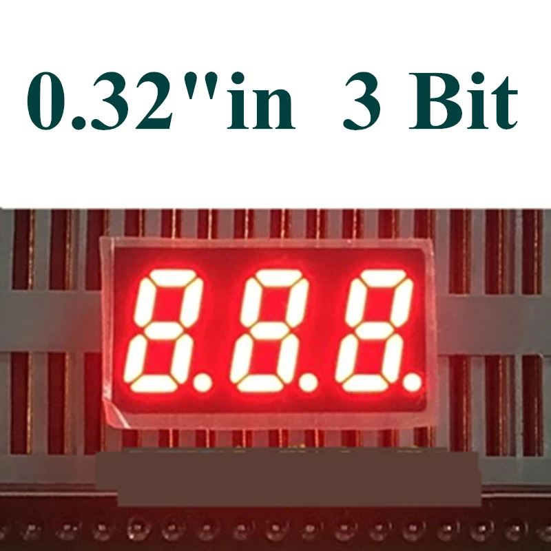 

20PCS RED LED Digit 7 Segment led display 3bit 3 bit Common ANODE 0.32" 0.32in. Digital Tube