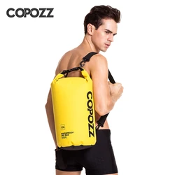 COPOZZ Torby pływackie Wodoodporna torba Sucha torba PVC 15L Outdoor Sport Roll Top na siłownię Podróże Regulowane spersonalizowane torby do przechowywania