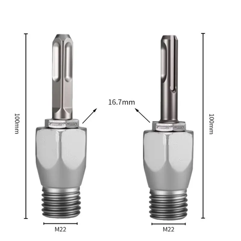 A76I-M22 Adapter For Electric Hammer Drill-Bit With Square, Round, And Hex Shanks For Concrete And Hard Materials