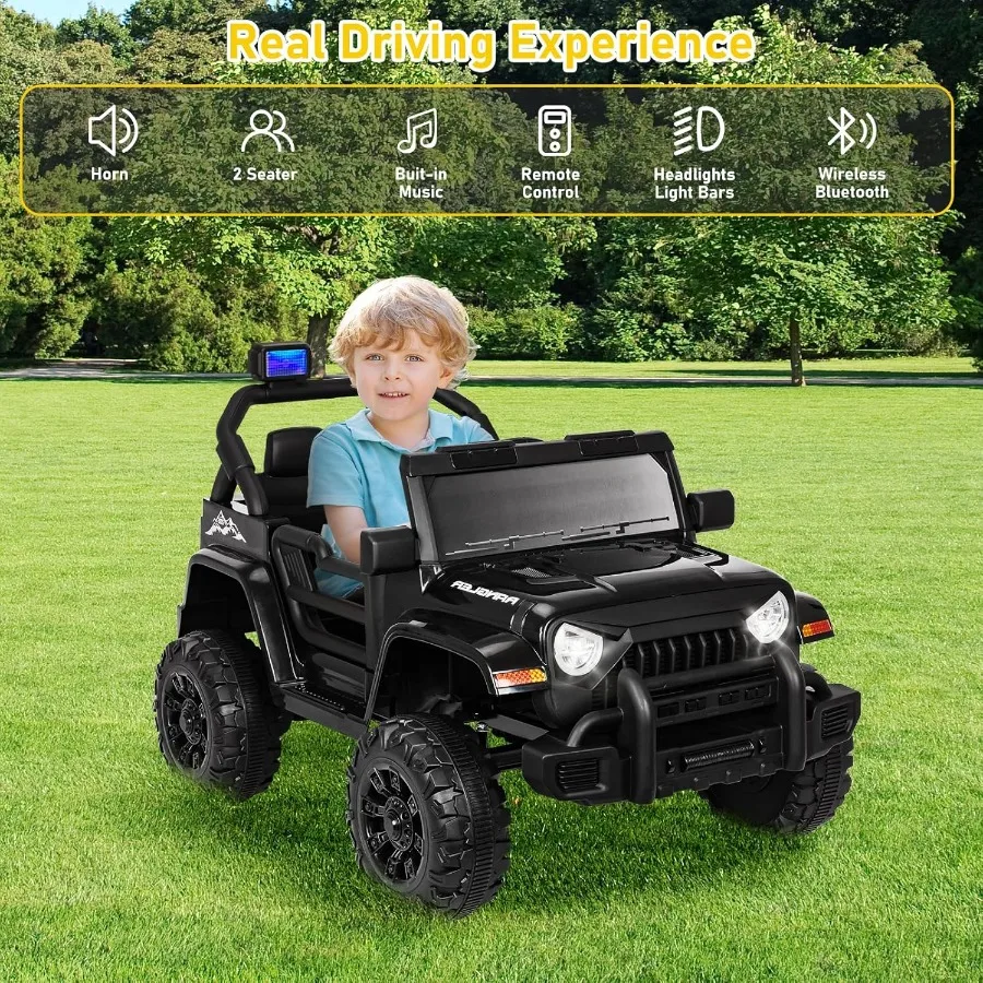 Ruedas eléctricas para paseo en coche de 12V con vehículos eléctricos con Control remoto para padres para niños y niñas todoterreno con batería