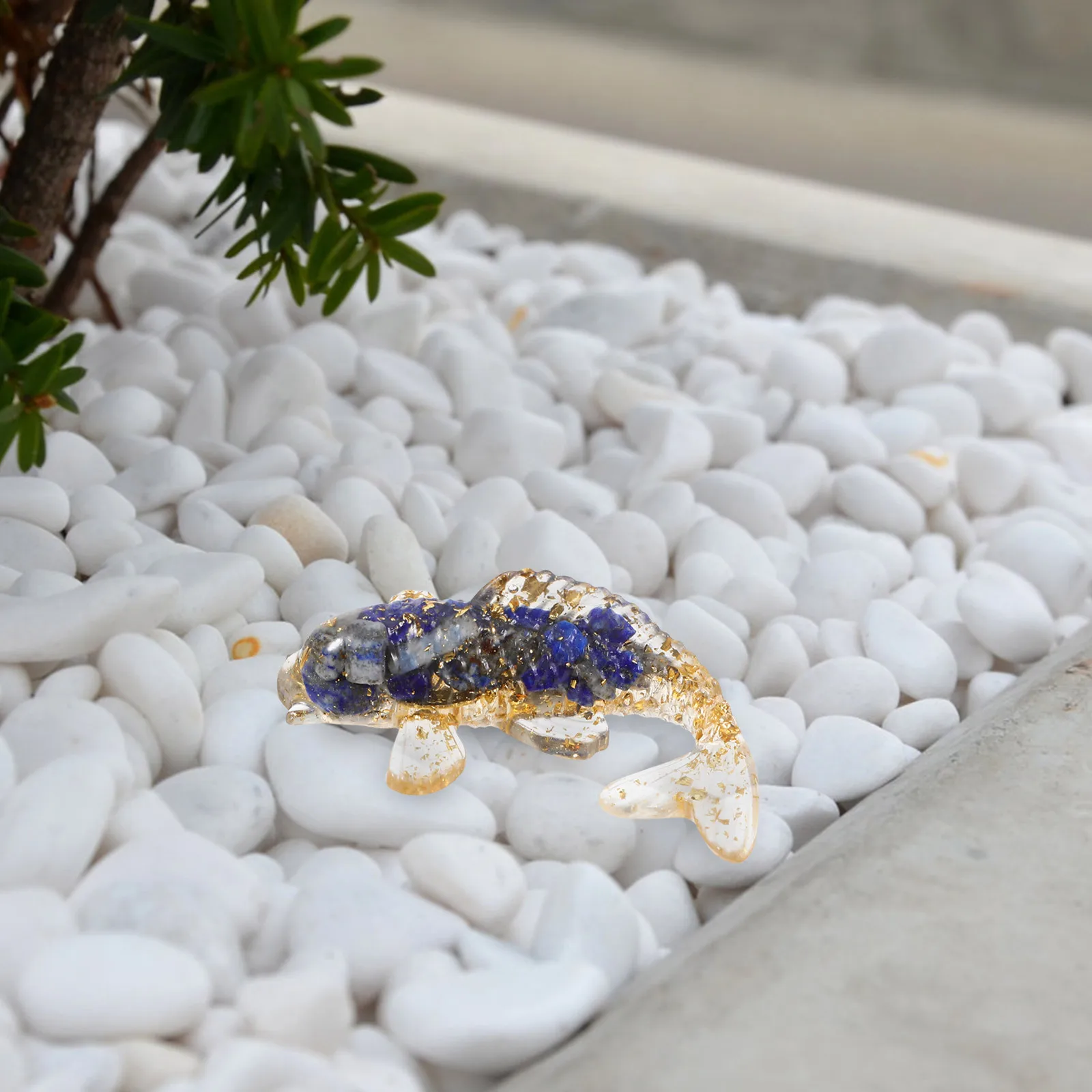 

2Pcs Koi Fish Crystal Decoration Small Decorative Stone Fish Compact Durable Desktop Ornament for Living Room Office Aquarium