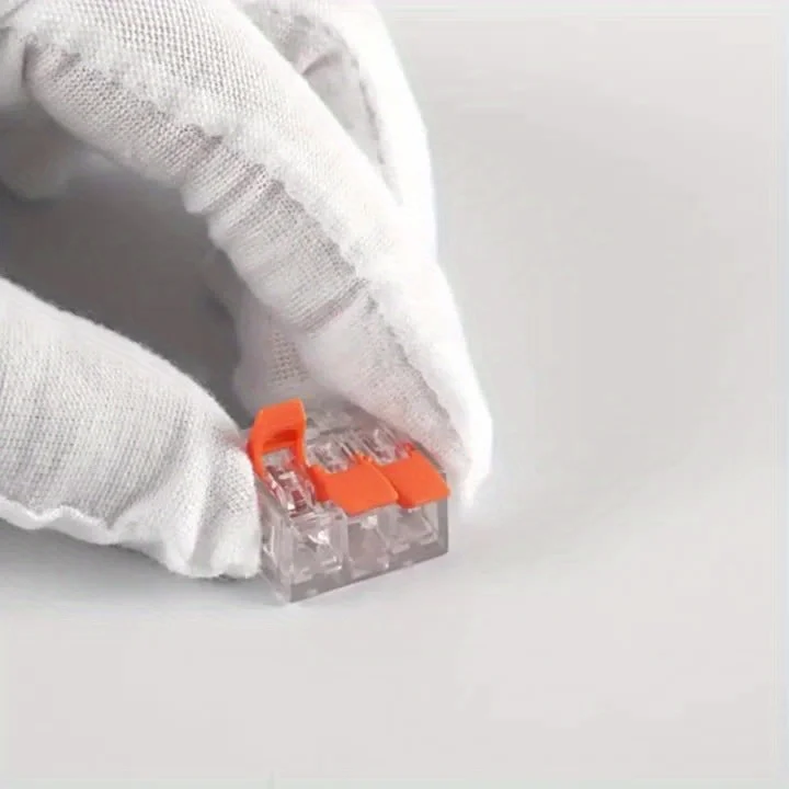 Universelle orange Schnellsteckklemmen mit 2/3/4/5 Ports, Steckverbinder für elektrische Geräte, Kabelverbinder-Klemmen 250V/32A Schnellsteckverbinder Industrielle Elektro-Zubehör Werkzeuglose Klemmen Elektrische Verbi – Detail 12