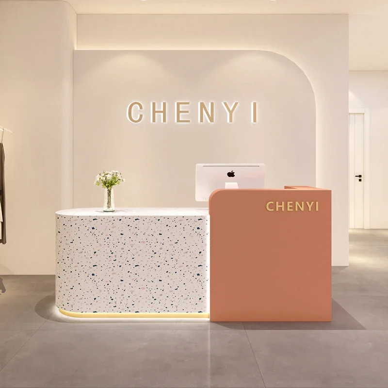 

Cash Cabinet Reception Counter Desk Long Cafe Office Secretary Furniture Luxurious Beauty Center Restaurant Bureau Luxury Home