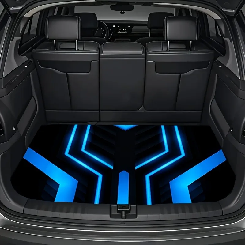 10Colors Polyester Fiber Cool Multi-Colored Geometric Pattern Car Trunk Mat, with Perfect Pattern, Suitable for Cars and SUVs