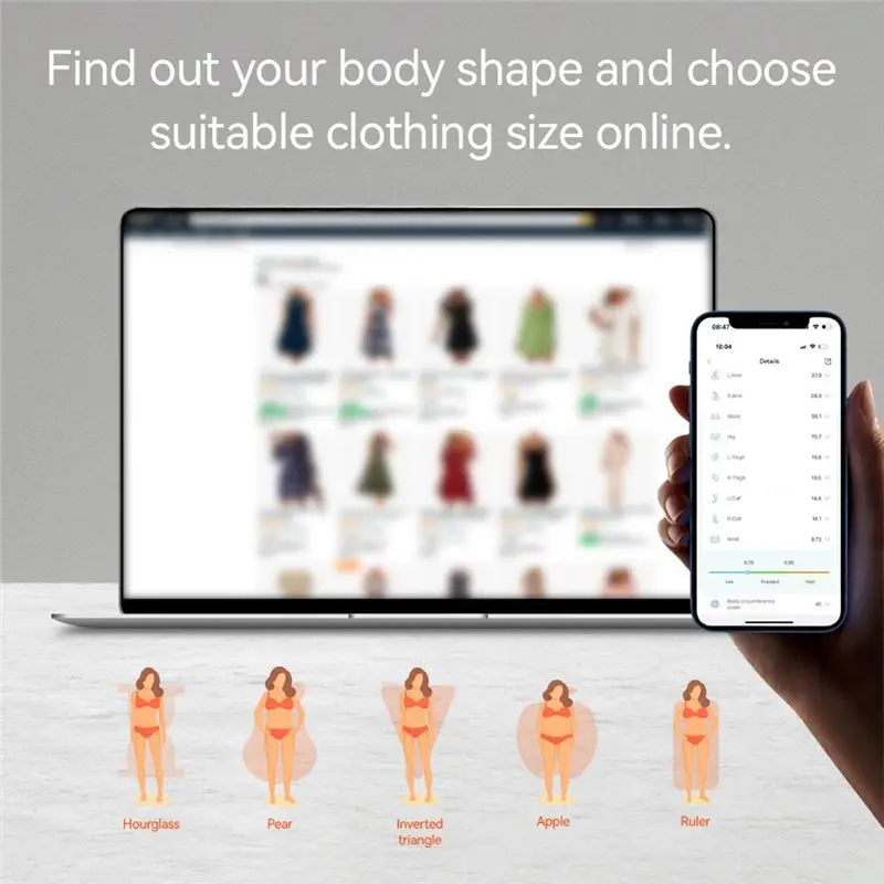 ABGG-Smart Bluetooth Body Tape Measure Auto Retractable Digital Caliper With Phone App Tracking For Waist, Hip, Chest