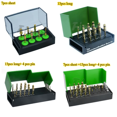 Kit de fresas de osseodsificación, sistema de implante quirúrgico, conductores, Kit de elevación sinusal maxilar, herramientas dentales, taladros para implantes dentales