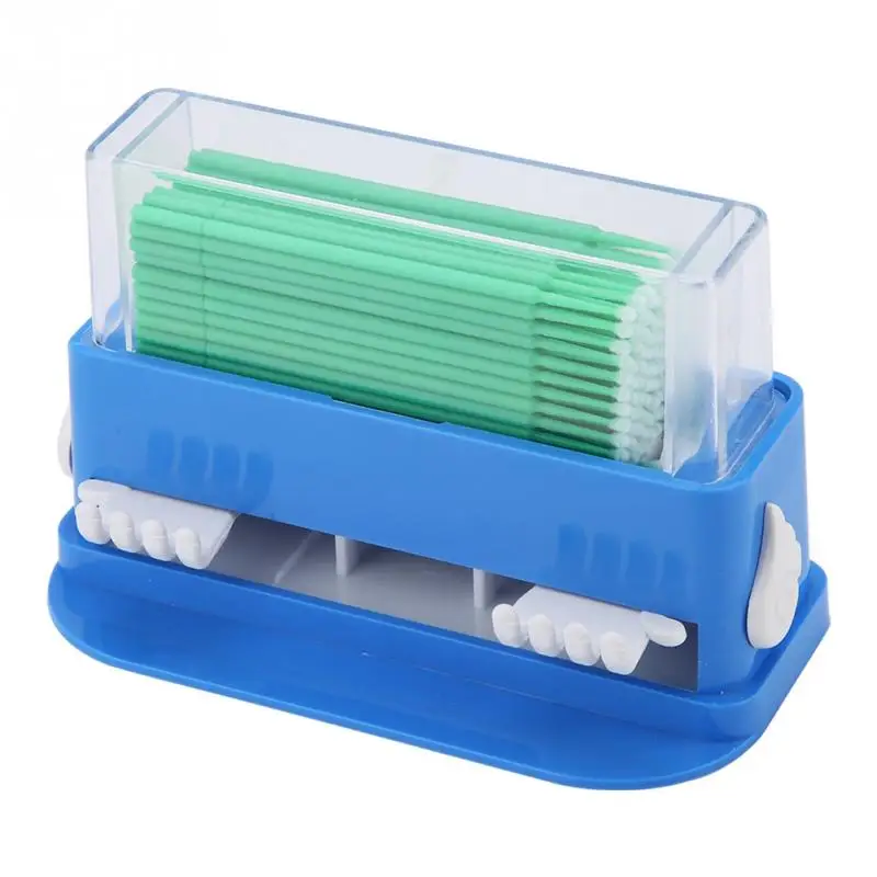 4boxes Disposable Dental floss Brush Set Fine Short Stick Cotton Swab Brushes Bendable With Case Dentistry Tools Teeth Whitening