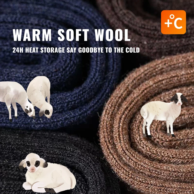 MiiOW calcetín de cinco dedos para hombre, calcetín de Cachemira resistente al frío con punta abierta, calcetines gruesos y calentados de lana Merino cálidos para invierno, vestido de negocios