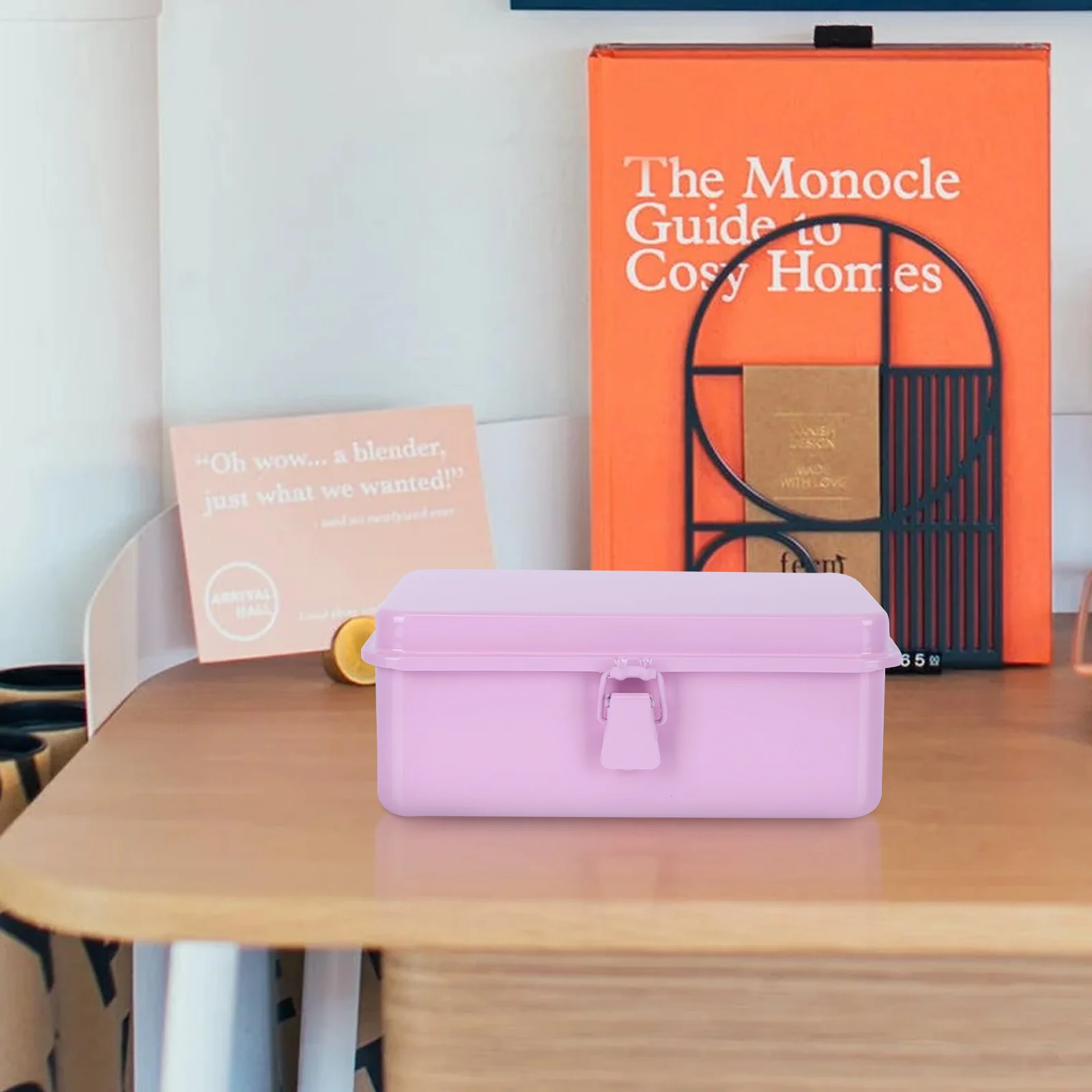 

Sturdy Iron Stationery Storage Box Large Capacity Desktop Organizer Shockproof Wear-Resistant Simple Solid