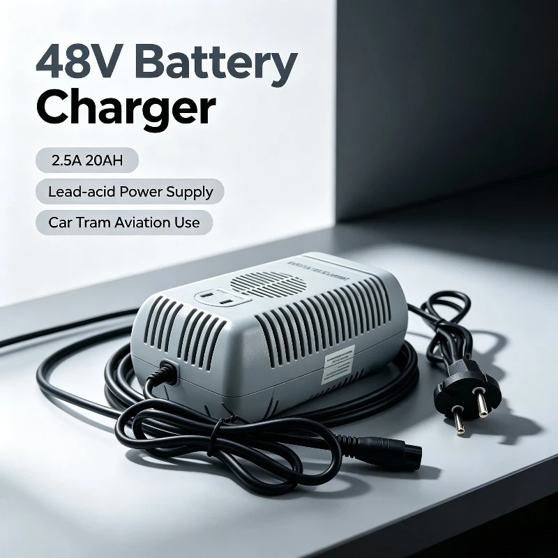 48V 2.5A Battery Charger, 20AH Lead-acid Battery Power Supply, for Car Tram Aviation Electric Vehicle Charging Use
