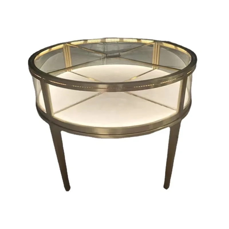 for Custom Ring Jewelry Display Cabinet Stainless Steel Glass Luxury Earrings Bracelet Store Showcase