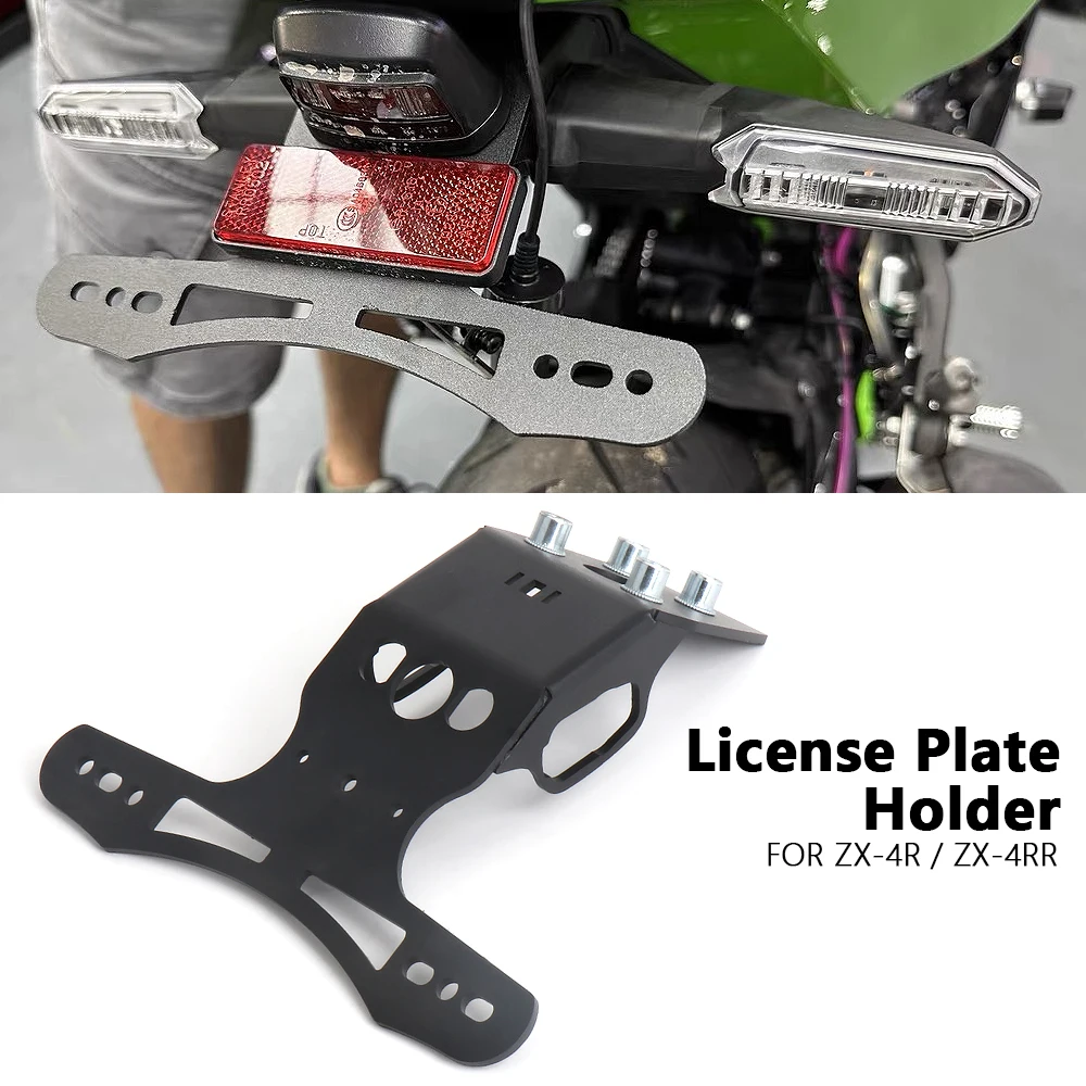 

ZX-4R ZX-4RR License Plate Holder Motorcycle Black Tail Tidy Short Number Plate Holder For KAWASAKI ZX4R ZX 4R ZX4RR ZX 4RR