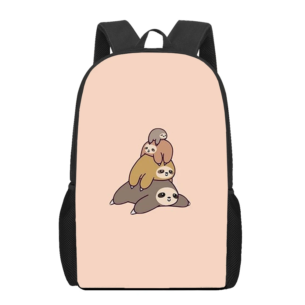 Mochila escolar con estampado lento de perezoso encantador de dibujos animados para niñas, niños, mochila para niños, bolsa de libros para adolescentes, mochila para ordenador portátil, mochila de viaje informal