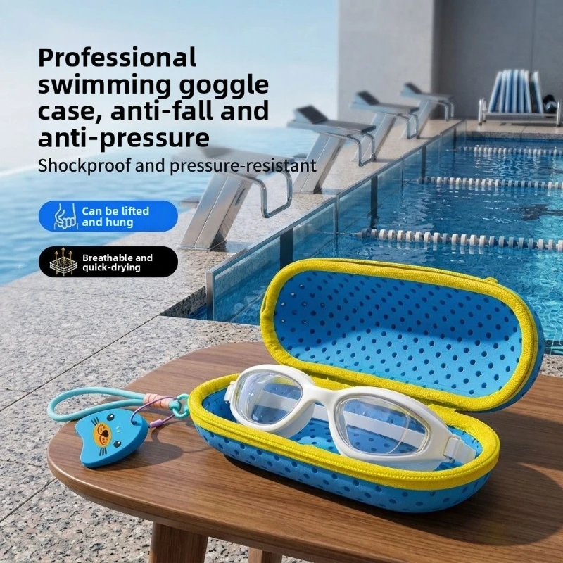 Anti Pressure EVA Swimming Goggles Storage Box Quick Dry Breathable Portable Sports Eyewear Case Outdoor Hanging Protection New