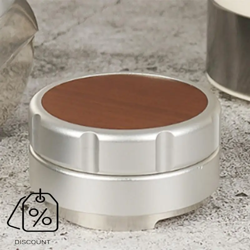 ABKJ-304Stainless Steel Espresso Powder Distributor Walnut Cover Coffee Leveler Self-Unloading Coffee Powder Distributor 51Mm