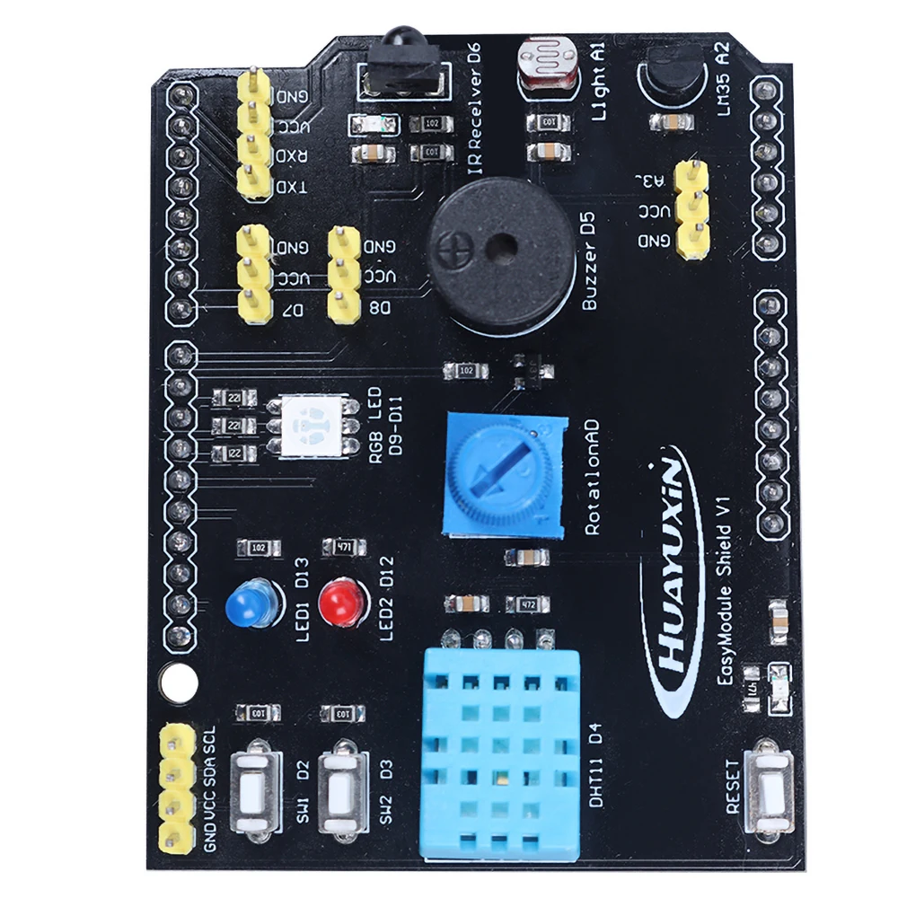 Multifunction Sensor Expansion Board DHT11 LM35 Temperature Humidity For Arduino UNO RGB LED IR Receiver Buzzer Electronic Board