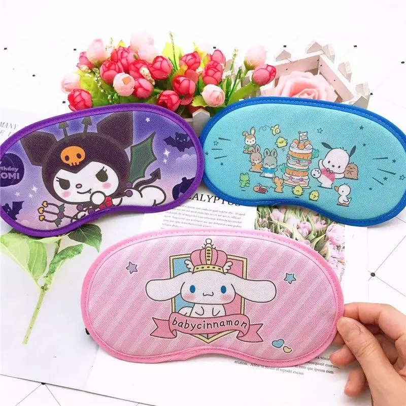 Sanrio Cartoon Kuromi Melody Cinnamorol Pochacco Kawaii Eye Mask Adults Children Students Lunch Break Sleep Universal Blackout