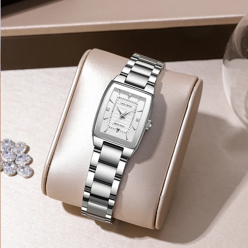 Retro small square plate temperament student watch niche high-end mesh strap watch ladies waterproof quartz watch