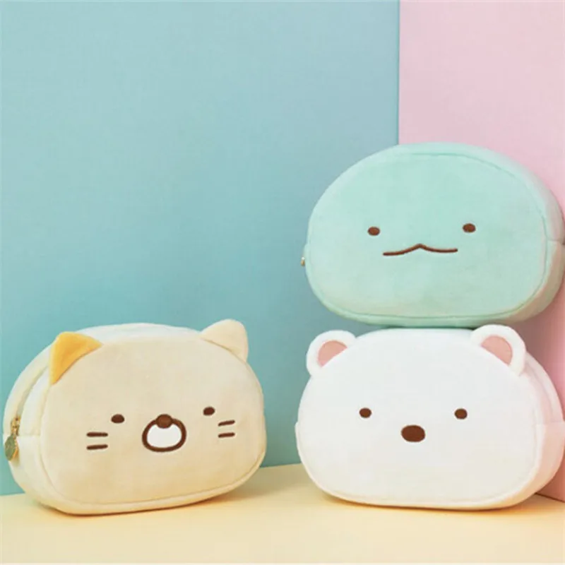 

Sumikko Gurashi Plush Makeup Bag Storage Organizer Bear Cat Kawaii Cute Travel Cosmetic Bags Make Up Pouch Beauty Vanity Case