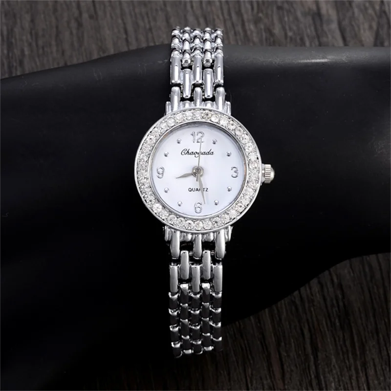 Women Rhinestone Quartz Watch Fashion New Design Female Girl Ladies Luxury Stainless Steel Black and White Wristwatches Relojes