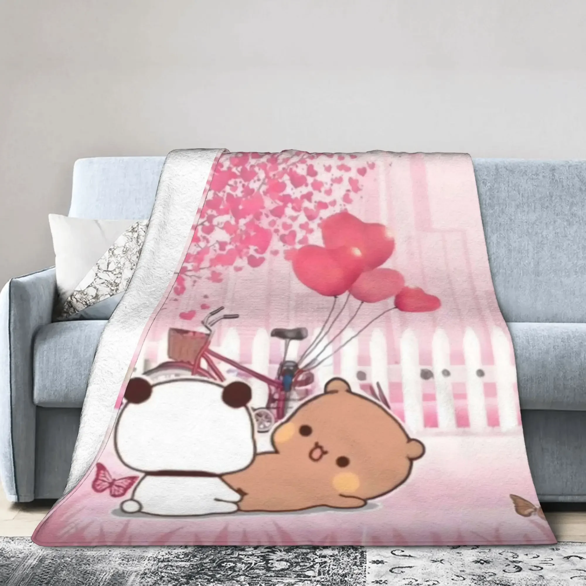 

Плед Bubu Dudu Heart Love: Мягкое, теплое, качественное постельное белье для детей и взрослых, для использования зимой в помещении и на улице, с узором