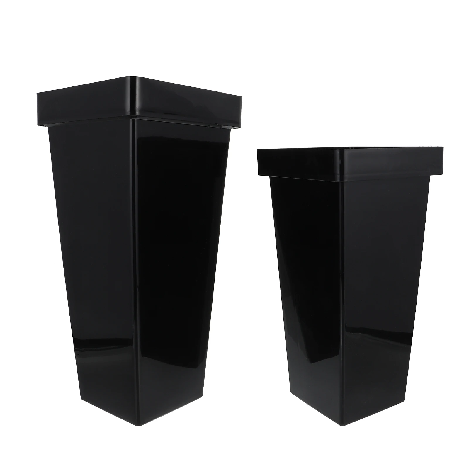 

2 Pcs Plastic Flower Bucket Wake Container Decorative Plants Black Arrangement Modern Simple Office Balcony Home Vase