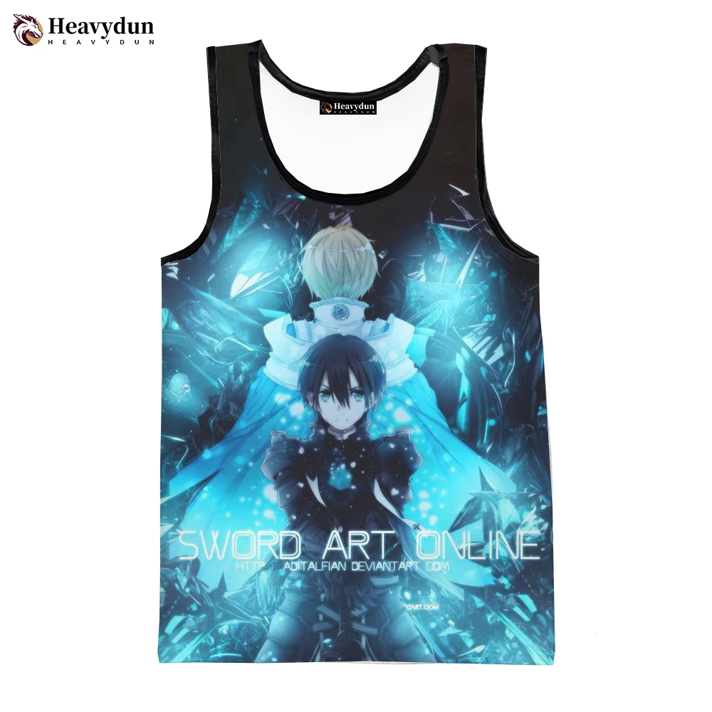 Newest Game Sword Art Online 2023 Fashion Summer Men Tank Tops Sleeveless Spring Harajuku Personality 3D Printed Beach Tops Tees